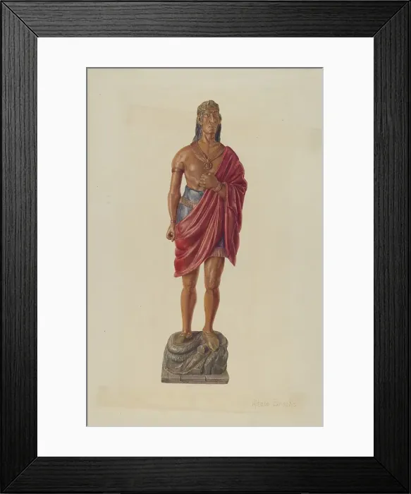Framed Print : Cigar Store Indian, 1935 / 1942. Creator: Adele Brooks Framed Print : Cigar Store Indian, 1935 / 1942. Creator: Adele Brooks