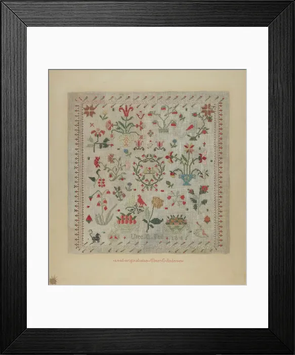 Framed Print : Sampler, 1935 / 1942. Creator: Elmer G Anderson Framed Print : Sampler, 1935 / 1942. Creator: Elmer G Anderson