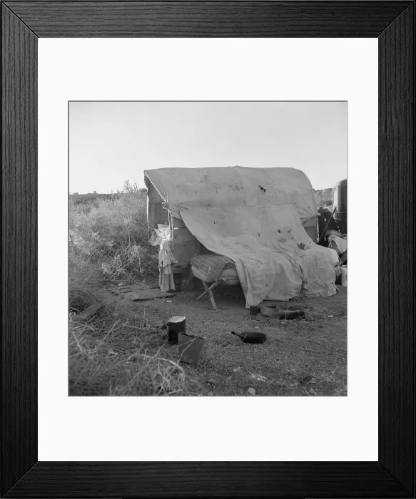 Framed Print : Oklahomans encamped on a river bottom near Holtville, California, 1937. Creator: Dorothea Lange Framed Print : Oklahomans encamped on a river bottom near Holtville, California, 1937. Creator: Dorothea Lange
