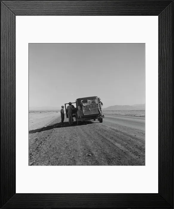 Framed Print : Oklahoma sharecropper entering California, 1937. Creator: Dorothea Lange Framed Print : Oklahoma sharecropper entering California, 1937. Creator: Dorothea Lange