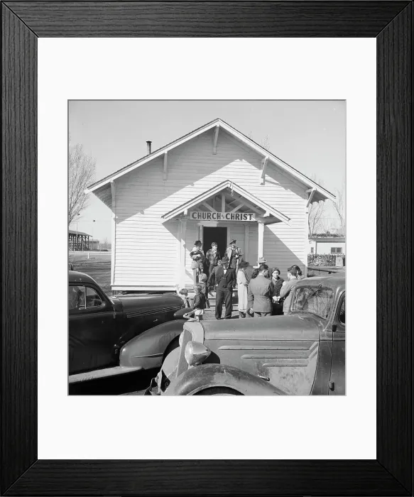 Framed Print : Sunday morning service, Tranquillity, California, 1938. Creator: Dorothea Lange Framed Print : Sunday morning service, Tranquillity, California, 1938. Creator: Dorothea Lange