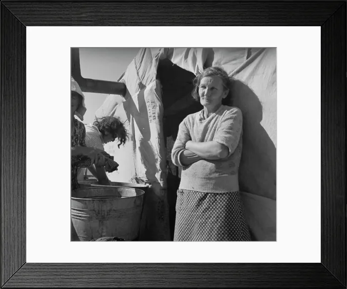 Framed Print : Oklahoma grandmother in southern California squatter's camp, 1937. Creator: Dorothea Lange Framed Print : Oklahoma grandmother in southern California squatter's camp, 1937. Creator: Dorothea Lange
