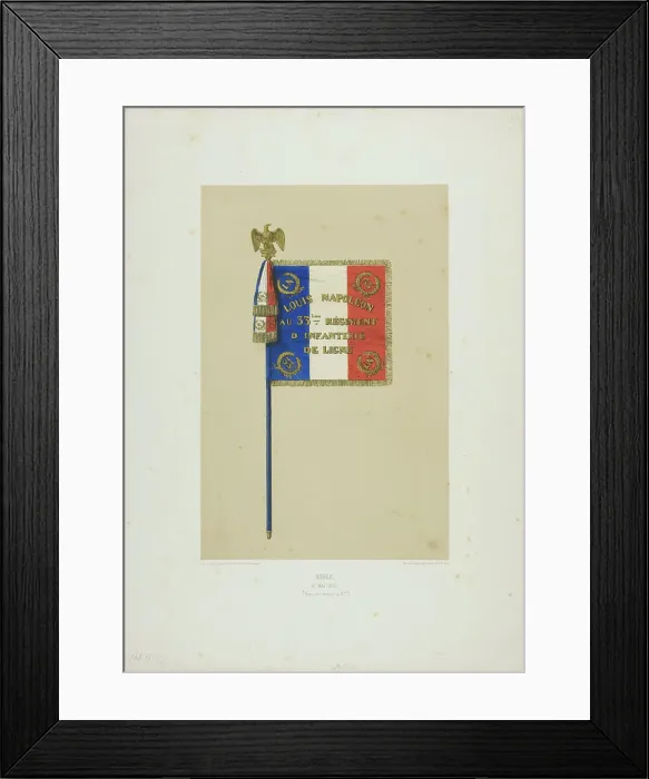 Framed Print : Standard: Louis Napoleon to the 33rd Infantry Line Regiment, May 10, 1852. Creator: Auguste Raffet Framed Print : Standard: Louis Napoleon to the 33rd Infantry Line Regiment, May 10, 1852. Creator: Auguste Raffet