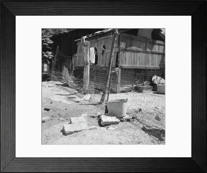 Framed Print : Home of Mexican field worker showing water supply, Brawley, Imperial Valley, California, 1935. Creator: Dorothea Lange Framed Print : Home of Mexican field worker showing water supply, Brawley, Imperial Valley, California, 1935. Creator: Dorothea Lange