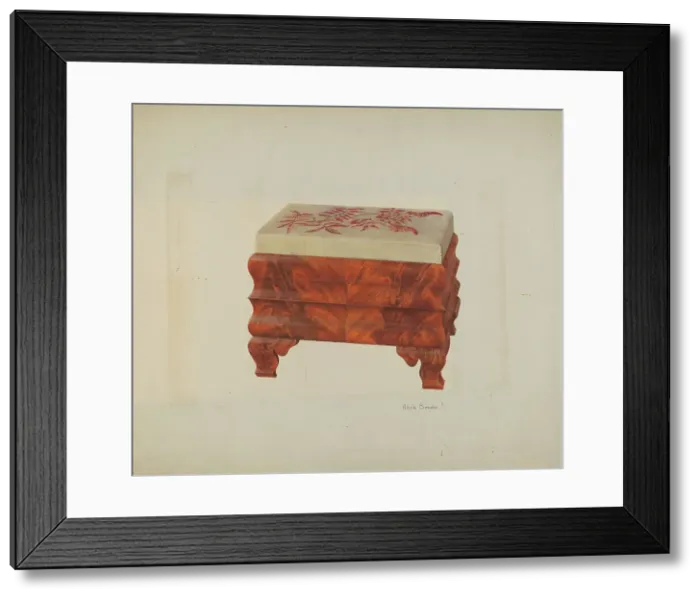 Framed Print : Ottoman, c. 1938. Creator: Adele Brooks Framed Print : Ottoman, c. 1938. Creator: Adele Brooks