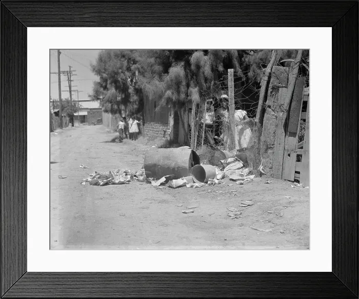 Framed Print : Garbage disposal, Brawley, Imperial Valley, California, 1935. Creator: Dorothea Lange Framed Print : Garbage disposal, Brawley, Imperial Valley, California, 1935. Creator: Dorothea Lange