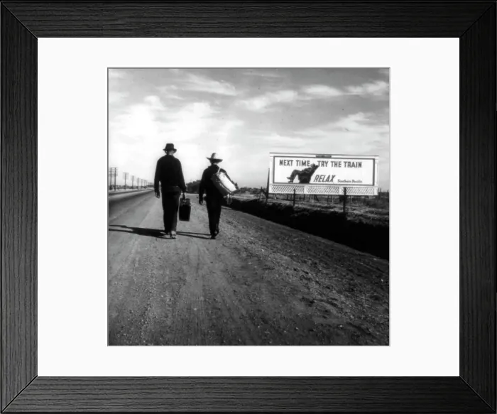 Framed Print : Toward Los Angeles, California, 1937. Creator: Dorothea Lange Framed Print : Toward Los Angeles, California, 1937. Creator: Dorothea Lange