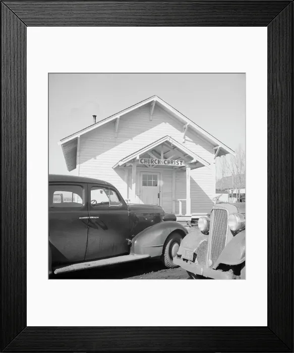 Framed Print : Sunday morning service, Tranquillity, California. 1938. Creator: Dorothea Lange Framed Print : Sunday morning service, Tranquillity, California. 1938. Creator: Dorothea Lange