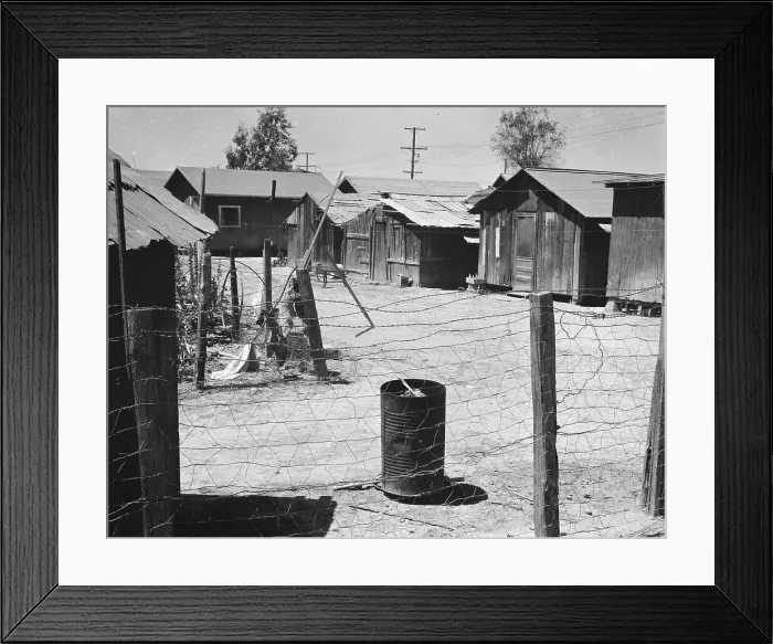 Framed Print : Homes of Mexican field laborers, Brawley, Imperial Valley, California, 1935. Creator: Dorothea Lange Framed Print : Homes of Mexican field laborers, Brawley, Imperial Valley, California, 1935. Creator: Dorothea Lange