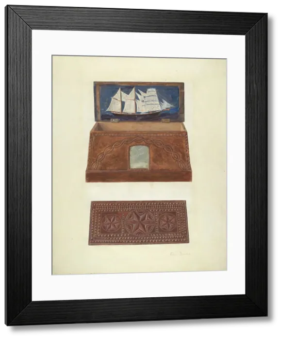 Framed Print : Bishop Hill: Salt Box, c. 1938. Creator: Adele Brooks Framed Print : Bishop Hill: Salt Box, c. 1938. Creator: Adele Brooks
