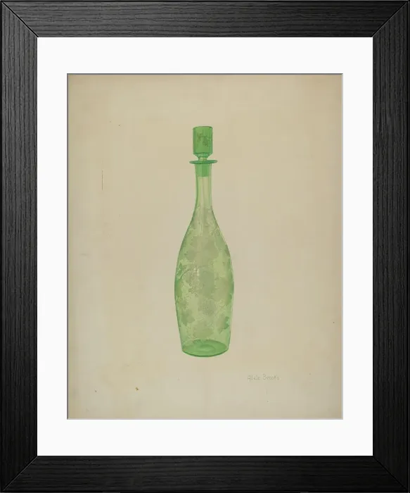 Framed Print : Liquor Bottle, c. 1939. Creator: Adele Brooks Framed Print : Liquor Bottle, c. 1939. Creator: Adele Brooks