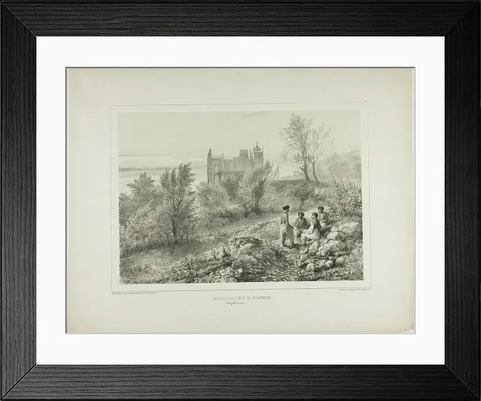 Framed Print : The Château of Count Woronzoff, Aloupka, Crimea, August 12, 1837, 1840. Creator: Auguste Raffet Framed Print : The Château of Count Woronzoff, Aloupka, Crimea, August 12, 1837, 1840. Creator: Auguste Raffet