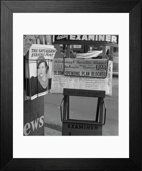 Framed Print : California gets a Democratic administration.... New Deal'... San Francisco, CA, 1938. Creator: Dorothea Lange. California gets a Democratic administration.... New Deal'... San Francisco, CA, 1938. Creator: Dorothea Lange Framed Print : California gets a Democratic administration.... New Deal'... San Francisco, CA, 1938. Creator: Dorothea Lange. California gets a Democratic administration.... New Deal'... San Francisco, CA, 1938. Creator: Dorothea Lange
