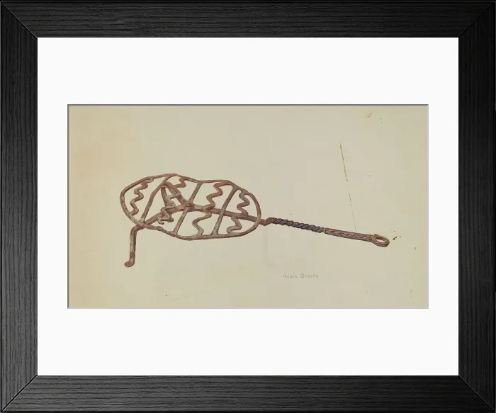 Framed Print : Wrought Iron Broiler, c. 1938. Creator: Adele Brooks Framed Print : Wrought Iron Broiler, c. 1938. Creator: Adele Brooks