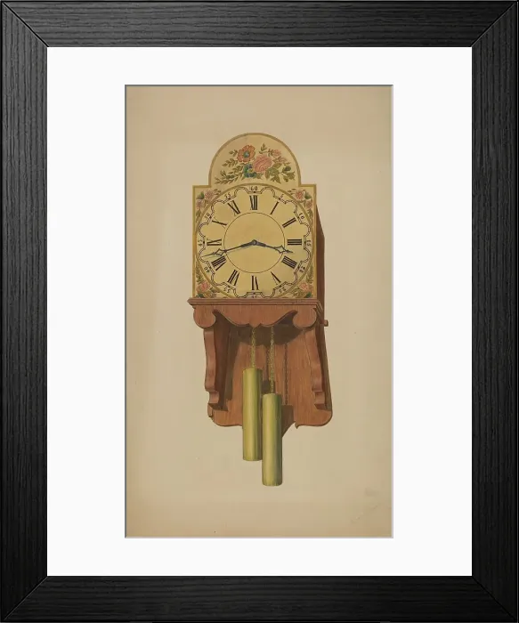 Framed Print : Wall Clock, c. 1938. Creator: Therkel Anderson Framed Print : Wall Clock, c. 1938. Creator: Therkel Anderson