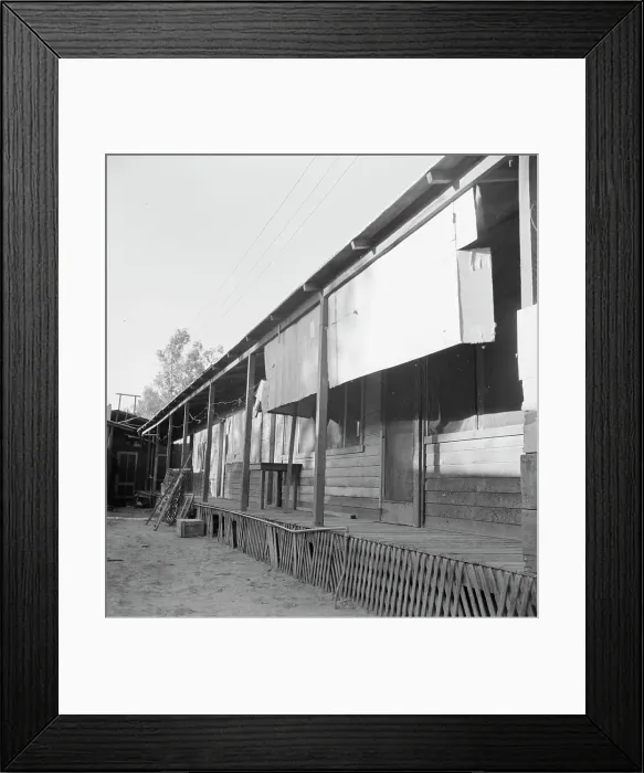Framed Print : Housing for Mexican field laborers, Brawley, Imperial Valley, California, 1935. Creator: Dorothea Lange Framed Print : Housing for Mexican field laborers, Brawley, Imperial Valley, California, 1935. Creator: Dorothea Lange