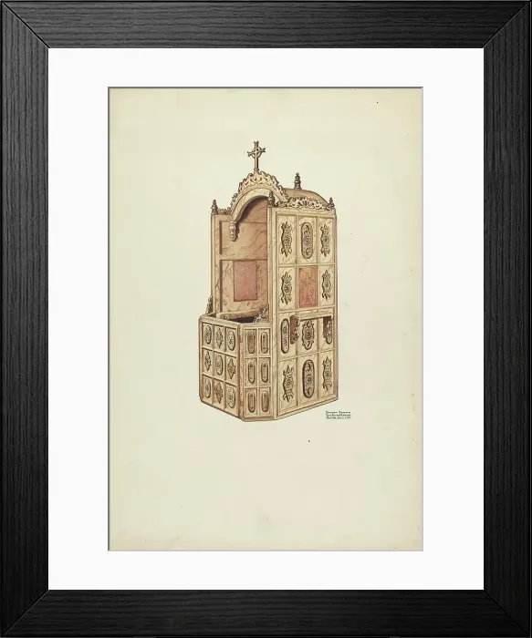 Framed Print : Side of Confessional, 1937. Creator: Dayton Brown Framed Print : Side of Confessional, 1937. Creator: Dayton Brown