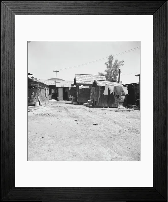 Framed Print : Homes of Mexican field workers, Brawley, Imperial Valley, California, 1935. Creator: Dorothea Lange Framed Print : Homes of Mexican field workers, Brawley, Imperial Valley, California, 1935. Creator: Dorothea Lange