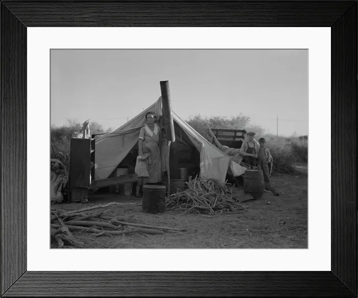 Framed Print : Unemployed family from the Rio Grande Valley, Texas... near Holtville, California, 1937. Creator: Dorothea Lange Framed Print : Unemployed family from the Rio Grande Valley, Texas... near Holtville, California, 1937. Creator: Dorothea Lange