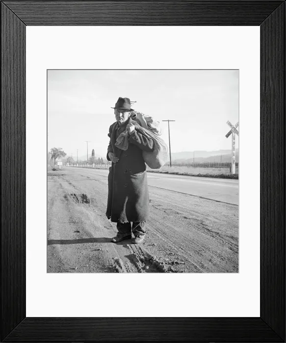 Framed Print : More than twenty-five years a bindle-stiff... Napa Valley, California, 1938. Creator: Dorothea Lange Framed Print : More than twenty-five years a bindle-stiff... Napa Valley, California, 1938. Creator: Dorothea Lange