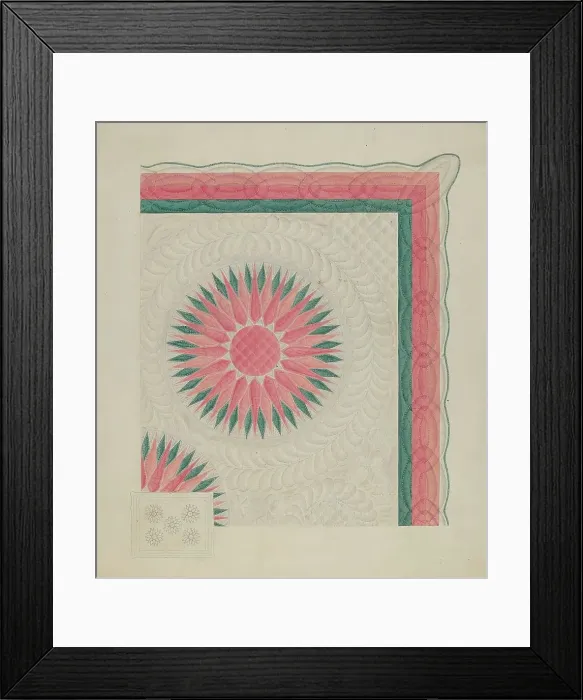 Framed Print : Quilt, c. 1937. Creator: Therkel Anderson Framed Print : Quilt, c. 1937. Creator: Therkel Anderson