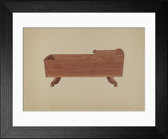 Framed Print : Doll Cradle, c. 1938. Creator: Therkel Anderson Framed Print : Doll Cradle, c. 1938. Creator: Therkel Anderson