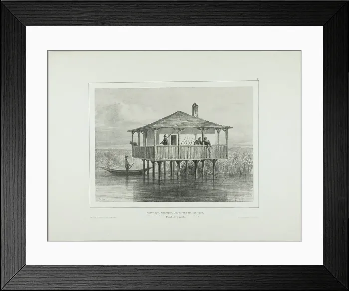 Framed Print : Hungarian Military Colony Post, Left Bank of the Danube River, 1838. Creator: Auguste Raffet Framed Print : Hungarian Military Colony Post, Left Bank of the Danube River, 1838. Creator: Auguste Raffet