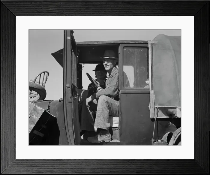 Framed Print : Texas family looking for work in the carrot harvest, California, 1937. Creator: Dorothea Lange Framed Print : Texas family looking for work in the carrot harvest, California, 1937. Creator: Dorothea Lange