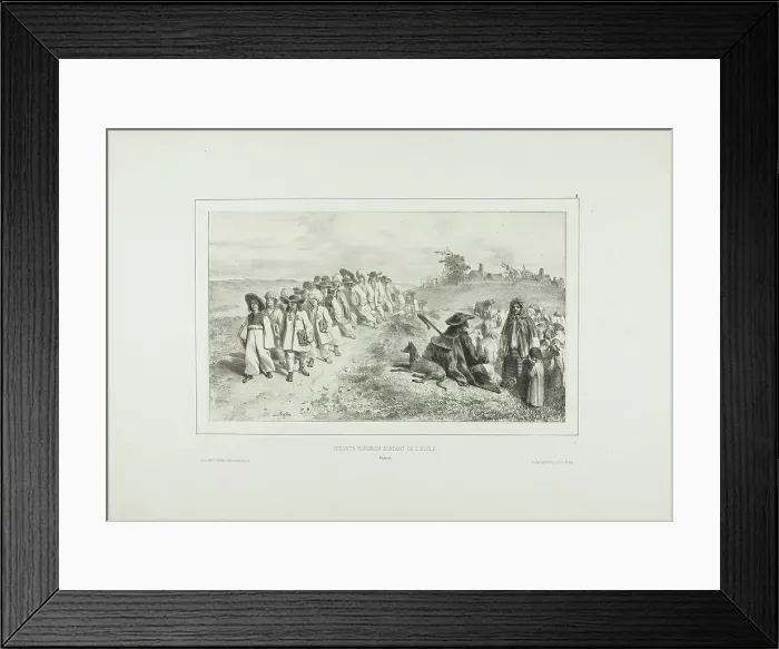Framed Print : Hungarian Children Going to School, 1838. Creator: Auguste Raffet Framed Print : Hungarian Children Going to School, 1838. Creator: Auguste Raffet