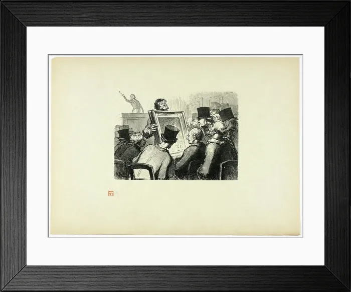 Framed Print : Les amateurs de tableaux à l'hôtel Bouillon, from Tirage Unique de Trente-Si... 1862, printed 1920. Creator: Charles Maurand Framed Print : Les amateurs de tableaux à l'hôtel Bouillon, from Tirage Unique de Trente-Si... 1862, printed 1920. Creator: Charles Maurand
