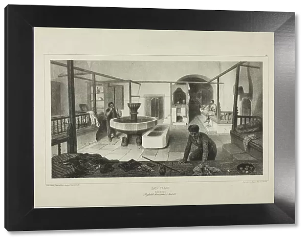 Tartar Bath, Resting Room, 1840. Creator: Auguste Raffet