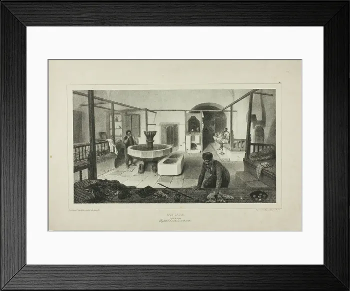 Framed Print : Tartar Bath, Resting Room, 1840. Creator: Auguste Raffet
