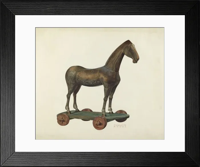 Framed Print : Toy Horse, 1935 / 1942. Creator: Charlotte Angus Framed Print : Toy Horse, 1935 / 1942. Creator: Charlotte Angus