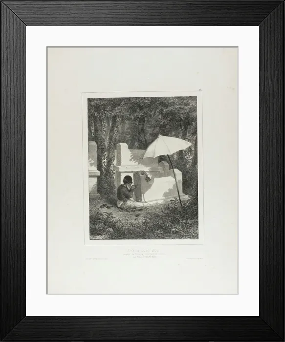 Framed Print : Portrait of Juguda Kazaz, Misiz, at Work as a Tomb Sculptor in the Josaphat Valley, Near T... 1837. Creator: Auguste Raffet Framed Print : Portrait of Juguda Kazaz, Misiz, at Work as a Tomb Sculptor in the Josaphat Valley, Near T... 1837. Creator: Auguste Raffet