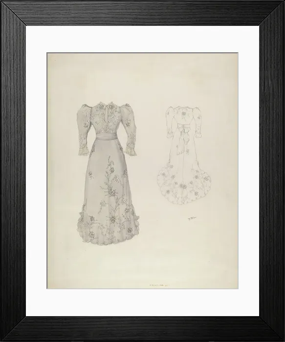 Framed Print : Dress, c. 1937. Creator: Arelia Arbo Framed Print : Dress, c. 1937. Creator: Arelia Arbo