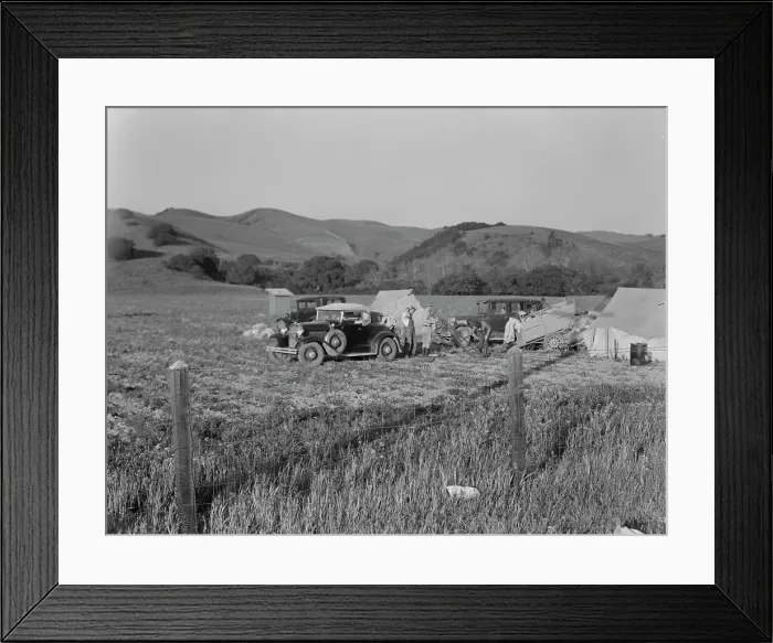 Framed Print : Pea pickers camp near San Jose, California, 1937. Creator: Dorothea Lange Framed Print : Pea pickers camp near San Jose, California, 1937. Creator: Dorothea Lange