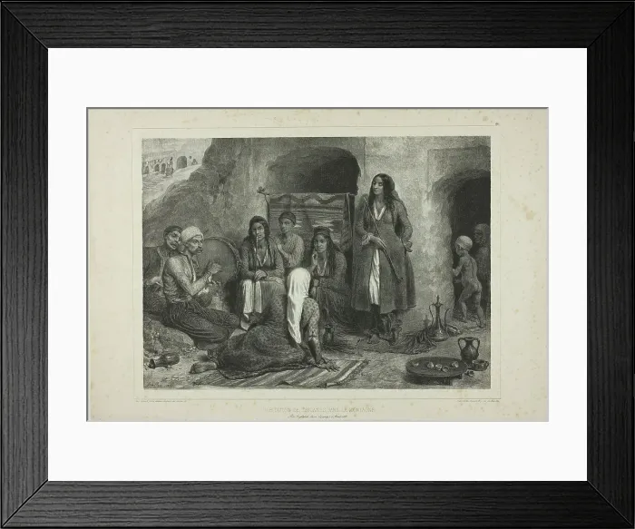 Framed Print : Tsiganes Mountain Dwelling, 1841. Creator: Auguste Raffet Framed Print : Tsiganes Mountain Dwelling, 1841. Creator: Auguste Raffet