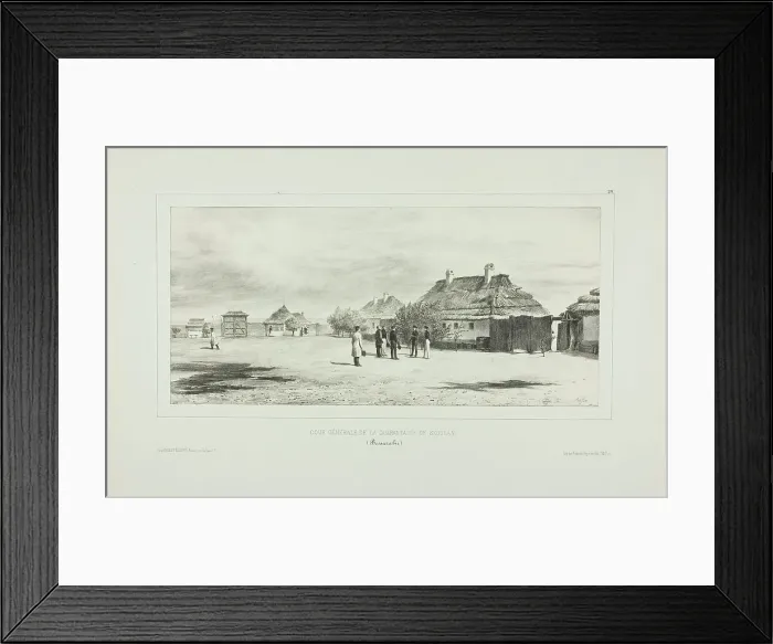 Framed Print : Courtyard of the Quarantine General, Skoulani, Bessarabia, 1839. Creator: Auguste Raffet Framed Print : Courtyard of the Quarantine General, Skoulani, Bessarabia, 1839. Creator: Auguste Raffet