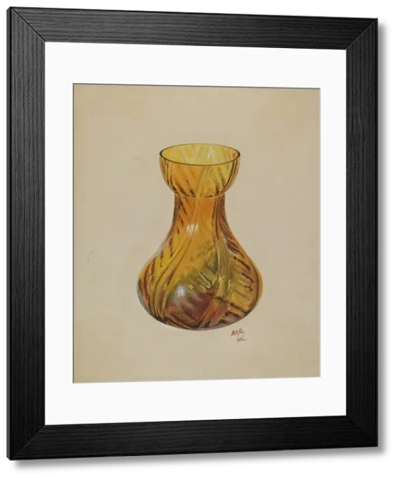Framed Print : Amber Jar (Blown), c. 1937. Creator: Ralph Atkinson Framed Print : Amber Jar (Blown), c. 1937. Creator: Ralph Atkinson