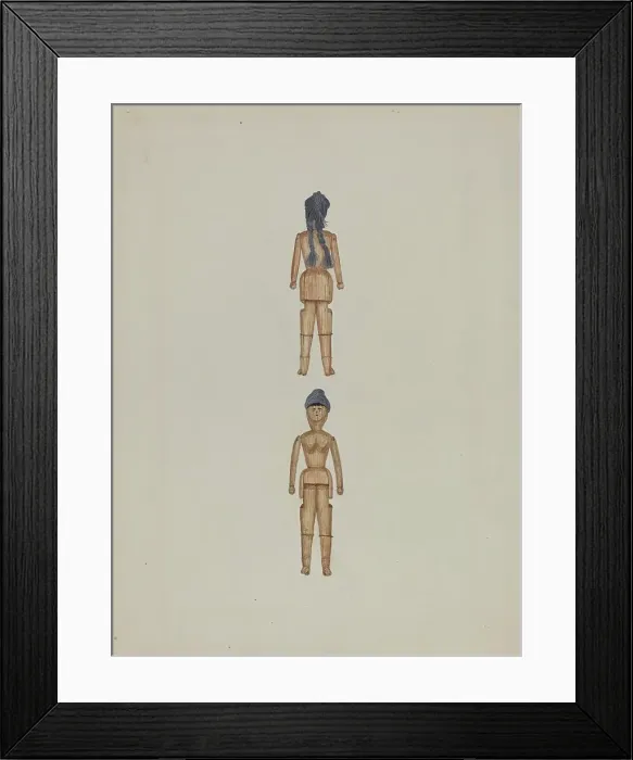 Framed Print : Wooden Doll, c. 1937. Creator: Evelyn Bailey Framed Print : Wooden Doll, c. 1937. Creator: Evelyn Bailey