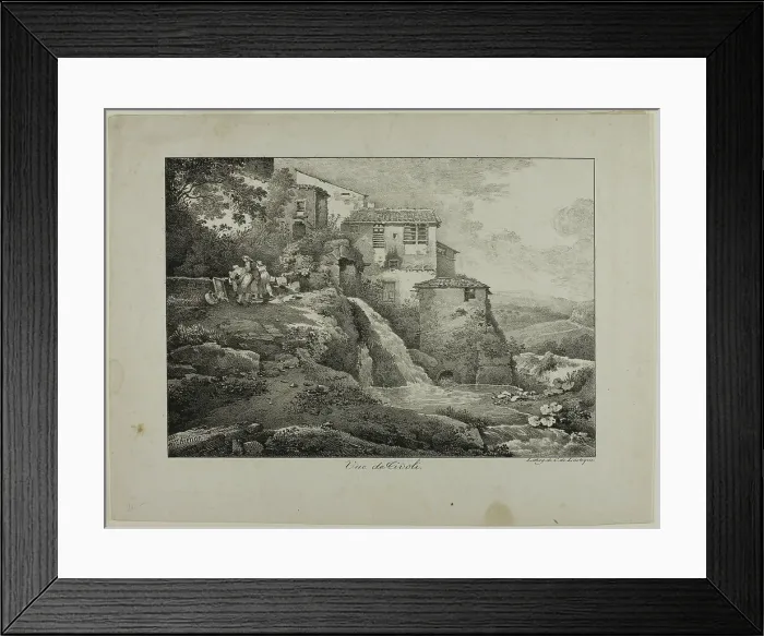 Framed Print : View of Tivoli, 1817. Creator: Claude Thiénon Framed Print : View of Tivoli, 1817. Creator: Claude Thiénon