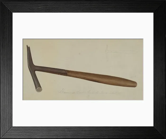Framed Print : Wrought Iron Hammer, c. 1938. Creator: George C. Brown Framed Print : Wrought Iron Hammer, c. 1938. Creator: George C. Brown
