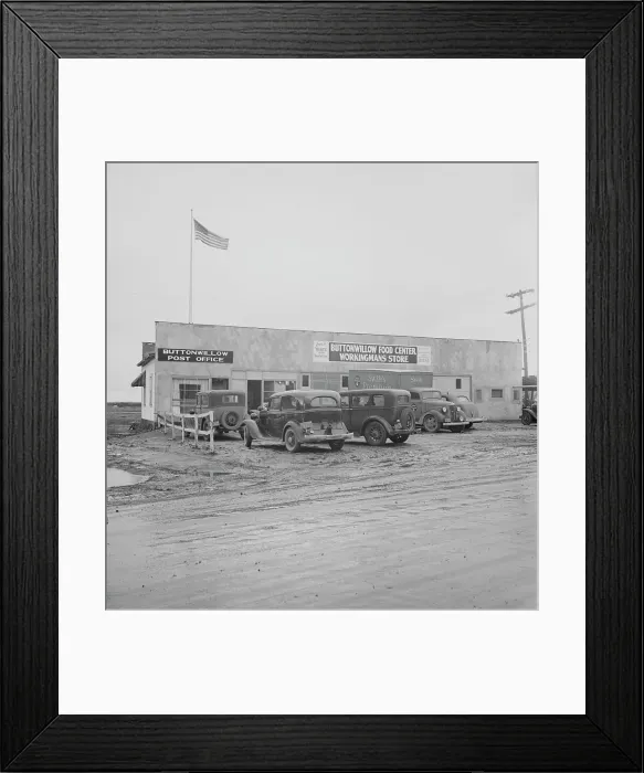 Framed Print : New large-scale cotton farming district, Buttonwillow, California, 1939. Creator: Dorothea Lange Framed Print : New large-scale cotton farming district, Buttonwillow, California, 1939. Creator: Dorothea Lange