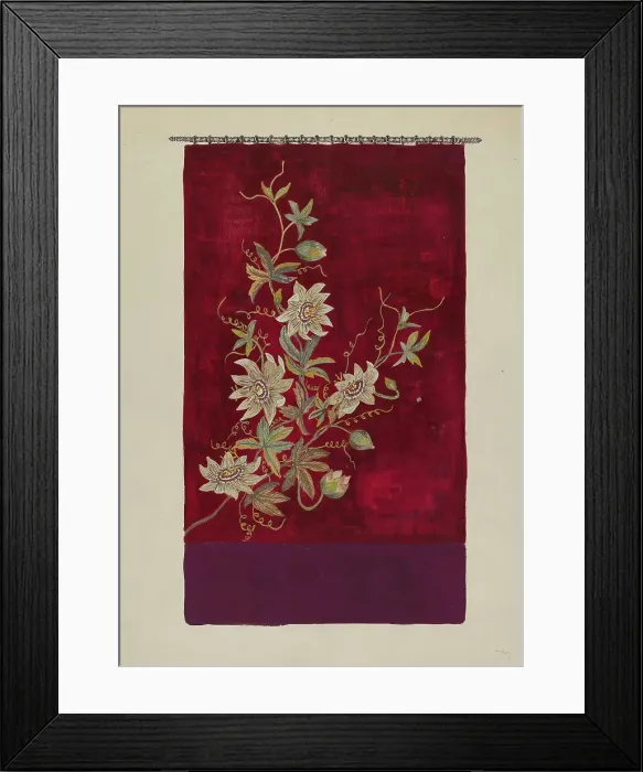 Framed Print : Embroidered Banner, c. 1936. Creator: Evelyn Bailey Framed Print : Embroidered Banner, c. 1936. Creator: Evelyn Bailey