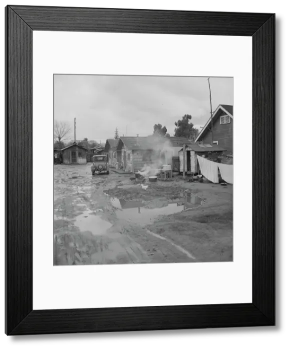 Framed Print : Houses inhabited by Mexican citrus workers, Lindsay, Tulare County, California, 1939. Creator: Dorothea Lange Framed Print : Houses inhabited by Mexican citrus workers, Lindsay, Tulare County, California, 1939. Creator: Dorothea Lange