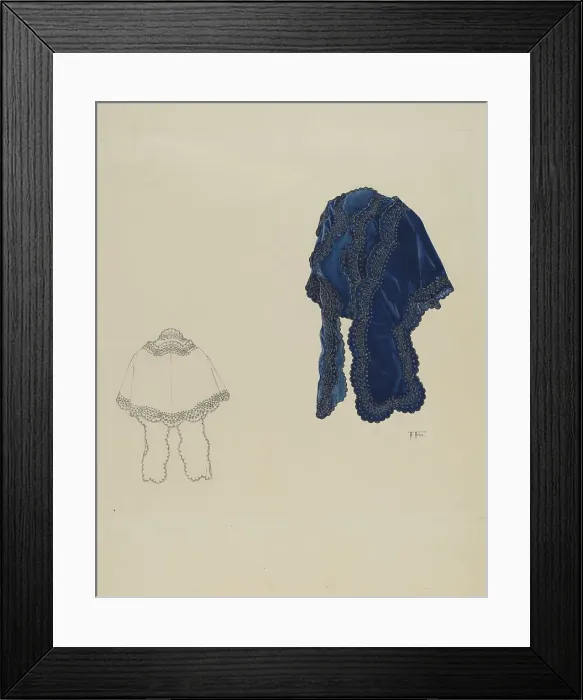 Framed Print : Blue Velvet Dolman, c. 1937. Creator: Arelia Arbo Framed Print : Blue Velvet Dolman, c. 1937. Creator: Arelia Arbo