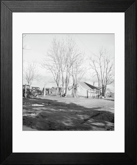 Framed Print : Migrants winter quarters, Farmersville, Tulare County, 1939. Creator: Dorothea Lange Framed Print : Migrants winter quarters, Farmersville, Tulare County, 1939. Creator: Dorothea Lange