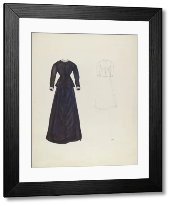 Framed Print : Dress, c. 1937. Creator: Arelia Arbo Framed Print : Dress, c. 1937. Creator: Arelia Arbo