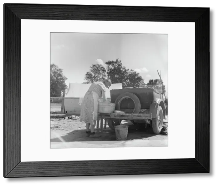 Framed Print : Blue Monday in a California migratory camp, 1936. Creator: Dorothea Lange Framed Print : Blue Monday in a California migratory camp, 1936. Creator: Dorothea Lange