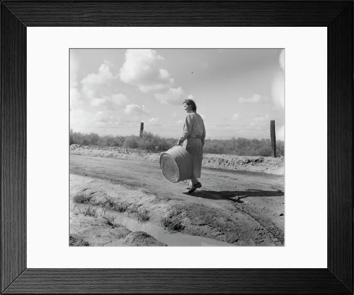 Framed Print : In a migratory labor camp, California, 1936. Creator: Dorothea Lange Framed Print : In a migratory labor camp, California, 1936. Creator: Dorothea Lange